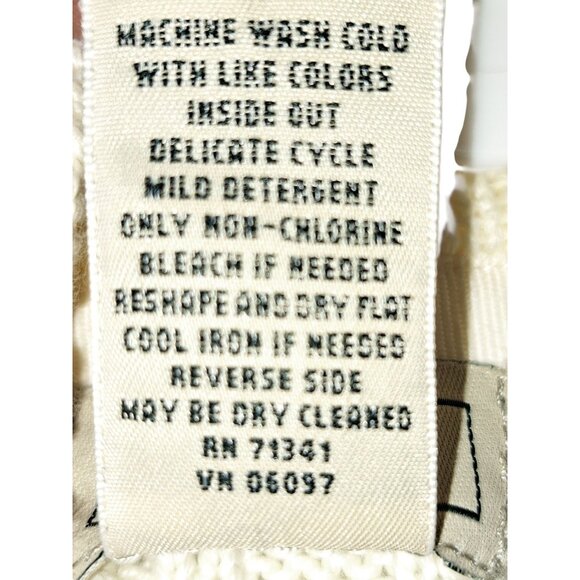 L.L. Bean Womens Small Short Sleeve Cardigan Sweater Cream Cable Knit Button - Picture 6 of 6